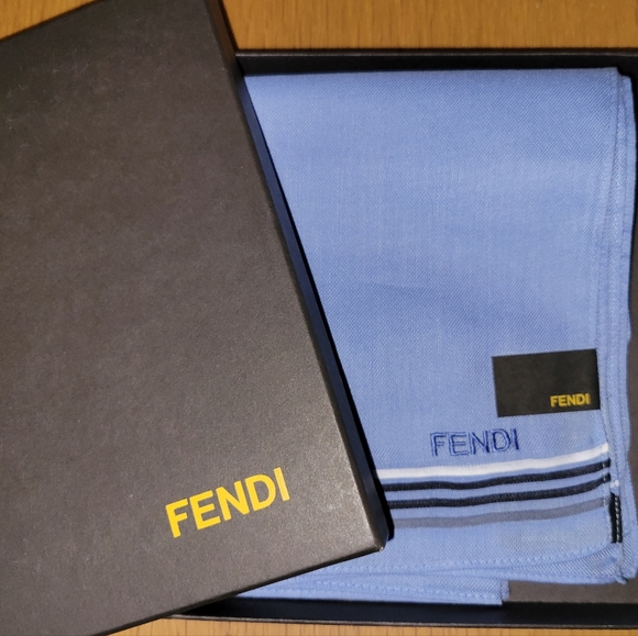 Fendi Other - FENDI Vintage Light Blue Handkerchief and box